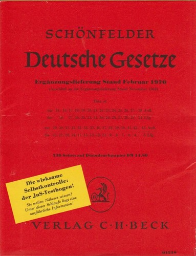 Schönfelder deutsche gesetze - deutsche,