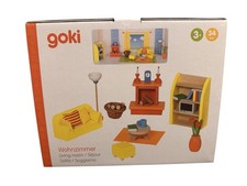 Puppenhausmöbel WOHNZIMMER Holz Puppenmöbel Einrichtung 24 teilig | GOKI | NEU