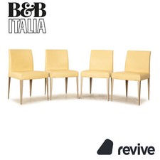 4er Garnitur B&B Italia Leder Stuhl Creme Esszimmer