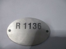 Typenschild Renault Schild R 1136 plate tag S58 R8 R1136