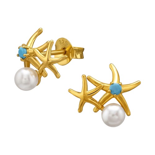 Ohrstecker seestern perle - ohrstecker, gold