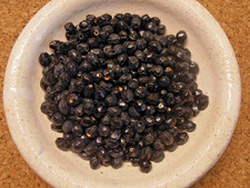 1 Portion Lampwork Glasperlen Facettierte Schwarz opak 5 x 8 mm ca. 140 g