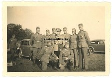 Orig. Foto Portrait Polizei Offizier mit Soldaten Pkw 1938