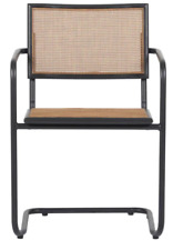 Stuhl Rohrdesign Camille Freischwinger Stapelbar Netzrücken Braun Aluminum