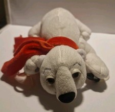 Coca Cola Eisbär Kuscheltier ca 20cm Mit Schal Saugnäpfen Fürs Fenster Sammler