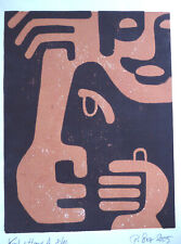  P.Beer  ´´ Kopf und Hand´´ Holzschnitt ,datiert, signiert