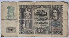 Polen, 20 Zloty, 1. März 1940, stark gebraucht