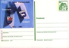 (836) Bildpostkarte - Remscheid, Partnerschaft mit Quimper - postfrisch