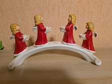 Goebel Brücke mit 4 roten Engel Porzellan VINTAGE Kerzenhalter 42053 1971