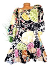 ITALY Damen Kleid Blusenkleid Volant Ethno Boho Carmen 44 46 48 Neu ITET11