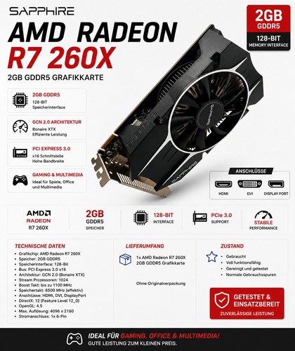 Amd radeon 260x 2gb - amd, r7