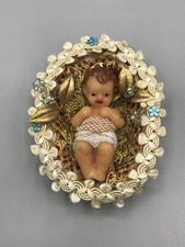 Alte Kleine Holz Krippe Wachs