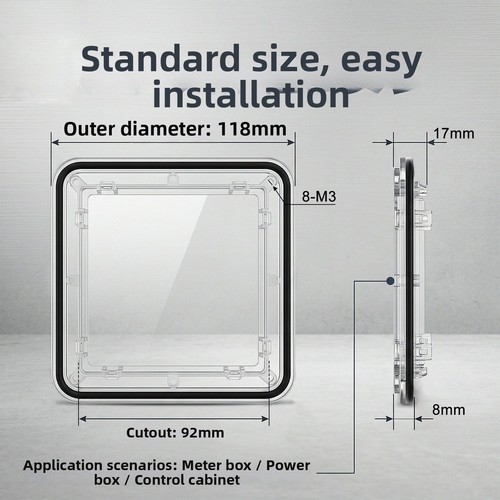 118x118mm transparent meter - pc,
