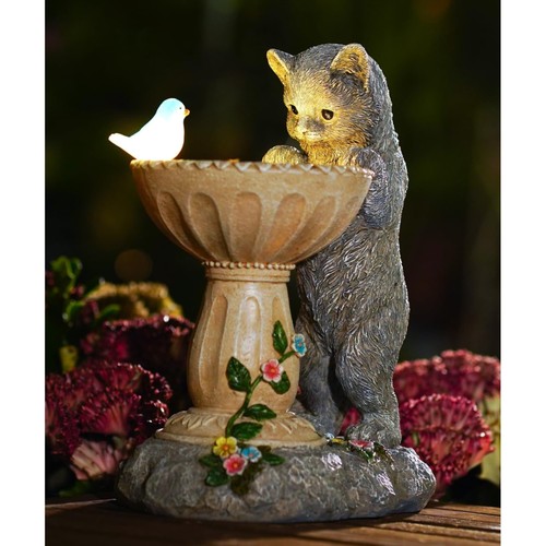 Gartenfigur katzengraue solar - katzengraue,