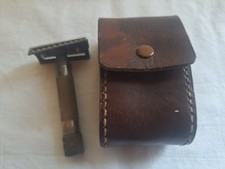 alter  Bonsa Rasierer in Lederetui , 1930er Jahre, antique razor