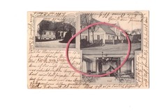 AK DIEBAU Gasthaus Dybowo (Prostki) Lyck Ermland-Masuren Bahnpoststempel