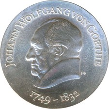 DDR 20 Mark 1969 Johann Wolfgang von Goethe Silber*