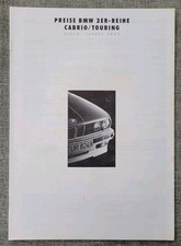 BMW 325 i touring/318 Cabrio/316 E30 Preisliste/Prospekt/pricelist/brochure 1993