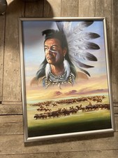 Western Ölbild – Indianer