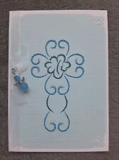 5 Grußkarten FADENGRAFIK + Umschlag * Geburt * Taufe * Kommunion * Schutzengel *