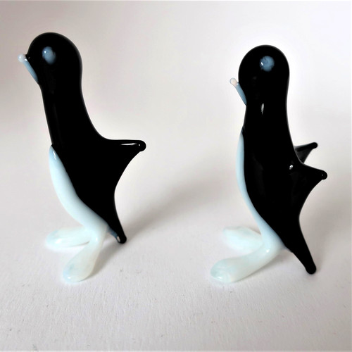 Muranoglas zwei pinguine aus - muranoglas,