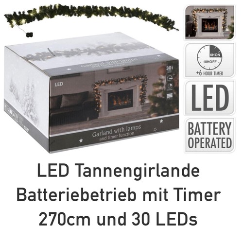 Led tannengirlande 270cm - led,