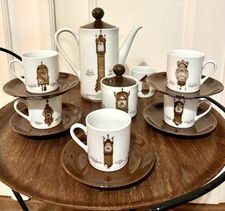 Vintage Mitterteich Mokka-/Kaffeeservice „Nutroma“, Porzellan, Antike Uhren