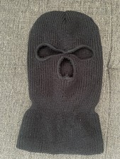 Sturmhaube Balaclava 3 Loch Strick schwarz Motorrad Biker Fahrrad NEU