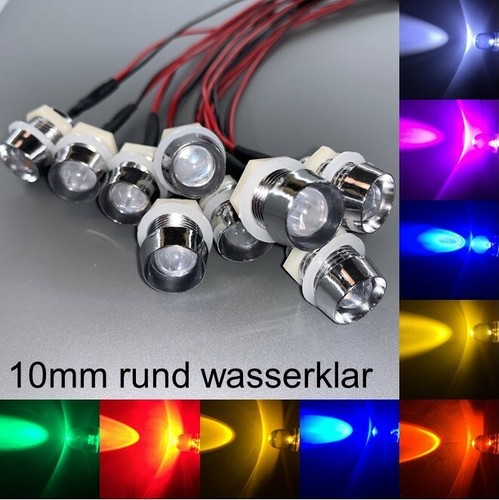 Verkabelt 10mm leds rund - verkabelt,