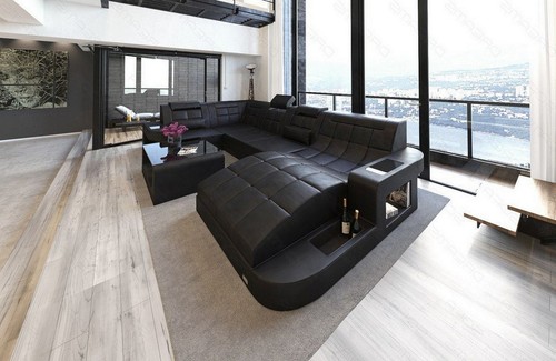 Leder wohnlandschaft couch - wohnlandschaft,