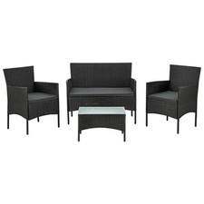 Polyrattan Gartenmöbel Sitzgruppe Gartenset Lounge Garnitur Set Schwarz B-WARE