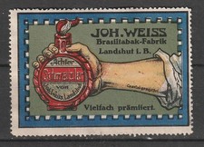 Reklamemarke WEISS Schmalzler, LANDSHUT