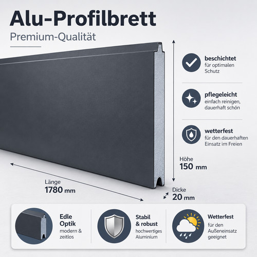 Aluminium alu sichtschutz - aluminium,