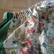 Luxus Leinen 7x Vorhänge Kräuselband Maßanfertigung für Salon o. XL Wohnzimmer