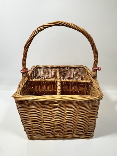 Vintage flaschen weidenkorb - vintage,