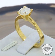 Wert 19.800 IGI zertifizierter Solitär Brillant 1,04 ct Ring 750 Gelb Gold xxyy