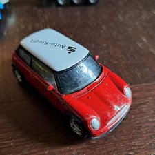 Welly Mini Cooper rot weiß Sparkasse Autokredit Rückzugmotor 7 cm lang