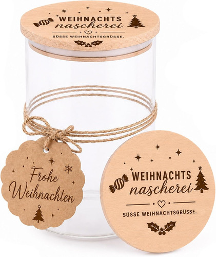 Keksdose glas mit holzdeckel - keksdose,