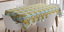 Alte Schule Tischdecke Retro Schulbus Muster
