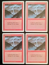 MtG | 4 x Lightning Bolt | Revised Edition | Magic the Gathering | Set