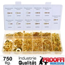 750-tlg Kabelschuhe KFZ Flach