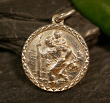 Toller 925 Sterling Silber Anhänger Heiliger Christophorus Gott Schütze Dich