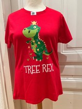 Port & Company Ugly Christmas T Shirt Tree Rex unisex rot Gr. XL