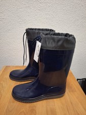 Romika Gummistiefel Bobby Gr. 40 Neu dunkelblau stahlgrau mit Schnürstulpe