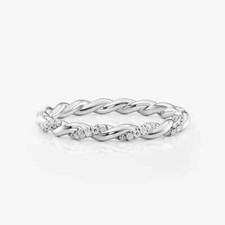 Band 950 Platinum Damen Zierliche Ring 0.15 CT Künstlicher Rundschliff Diamant