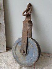 V0827 Sehr alte Seilwinde | Umlenkrolle | Flaschenzug | Seilzug um 1900