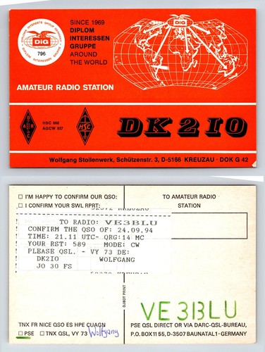 Ham radio qsl - qso, postcard