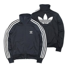 Adidas Firebird Trainingsjacke Vintage Schwarz Weiß Trackjacket Backprint Damen