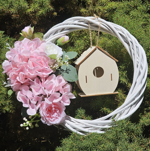 Türkranz rattan weiß - türkranz, weiß/rosa