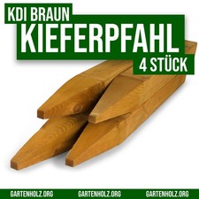 4x SET Zaunpfähle Pfosten Holz Vierkant 9x9 cm Braun Kantholz Balken angespitzt